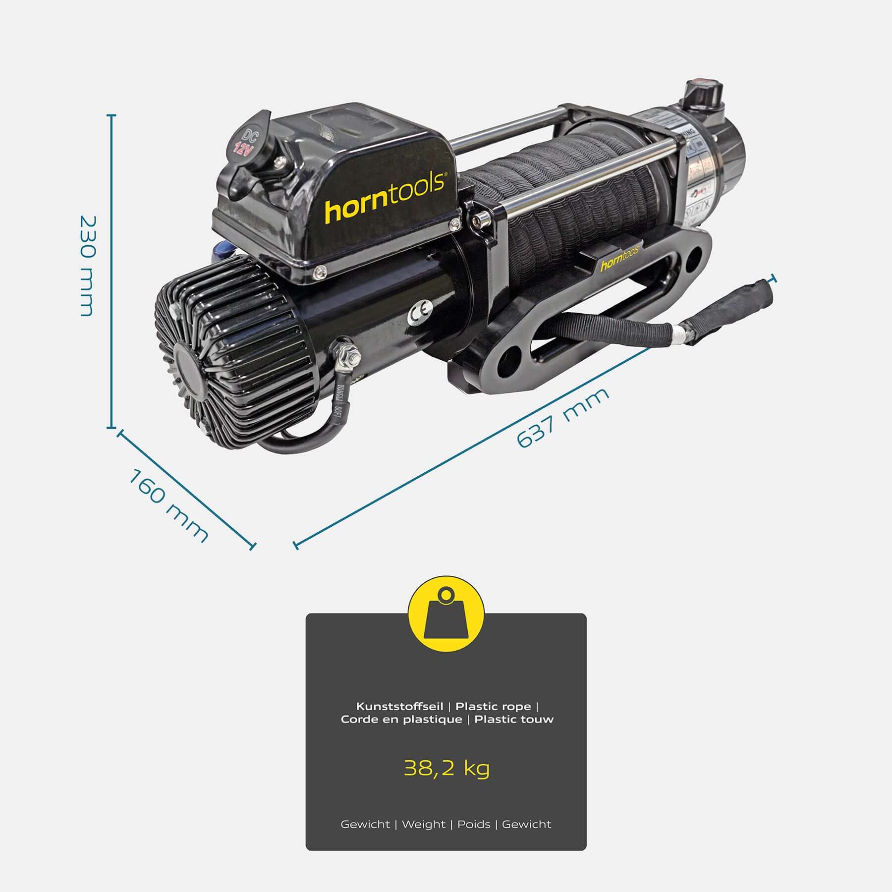 Elektrische Seilwinde 5,4 Tonnen AlphaG 2-Gang mit Trommelbremse