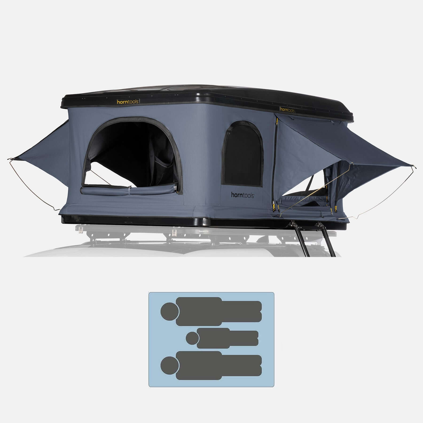 Dachzelt Hartschale Themis für 3 Personen - 165 cm