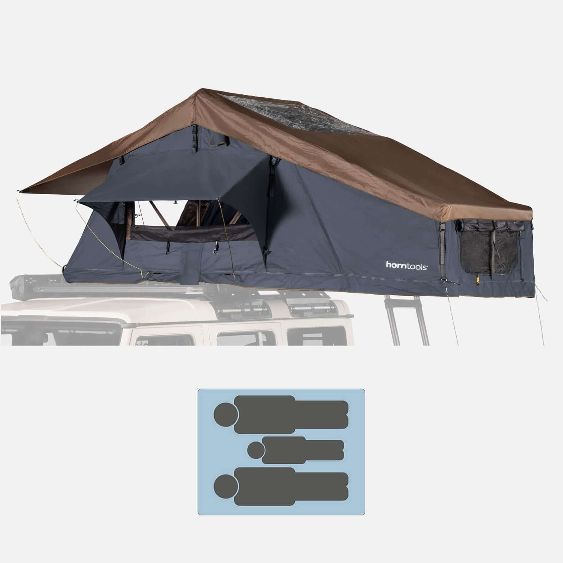 Daktent Elements Gen II voor 3 personen - 165 cm - Kleur Ocean