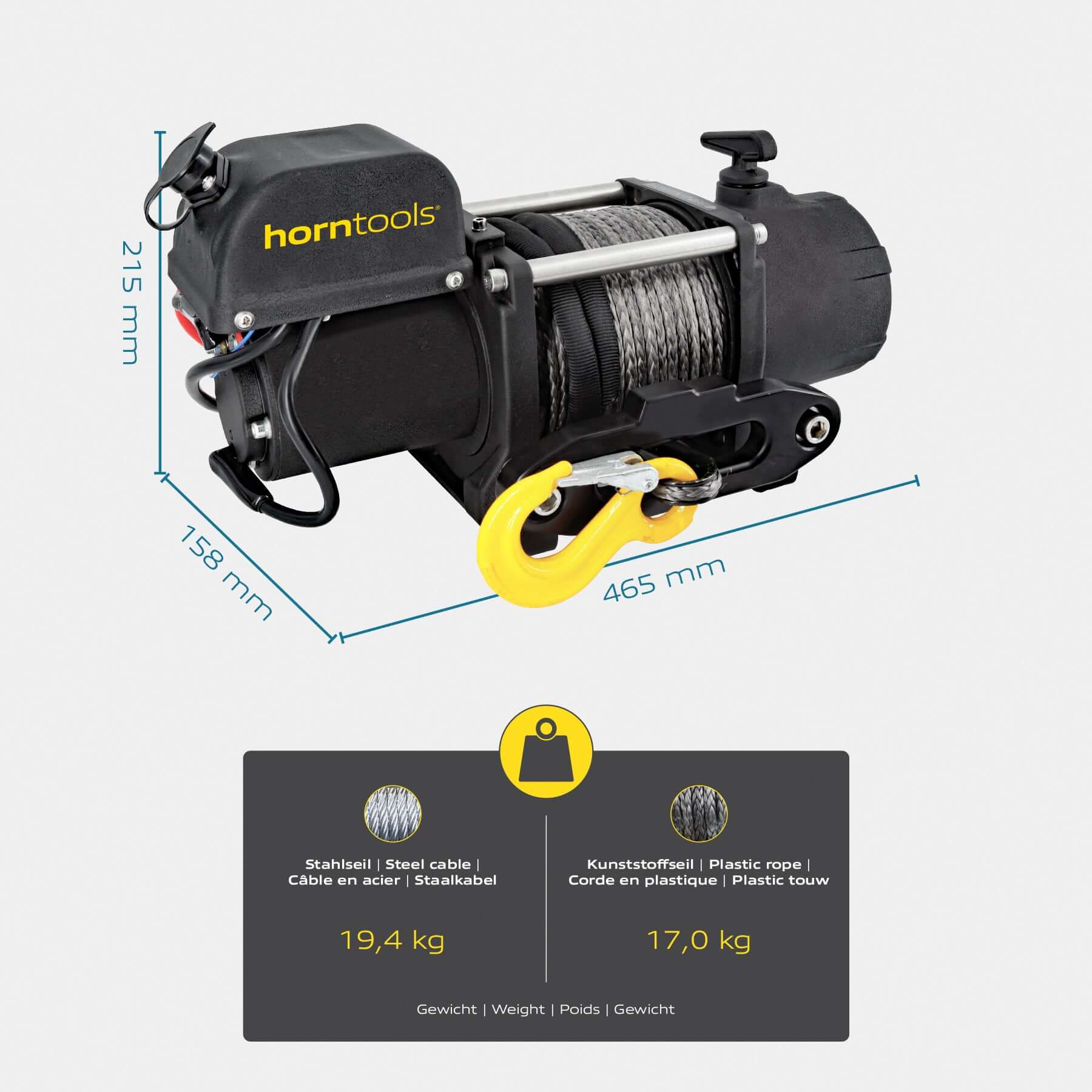 Elektrische Seilwinde Kappa 2,3 Tonnen