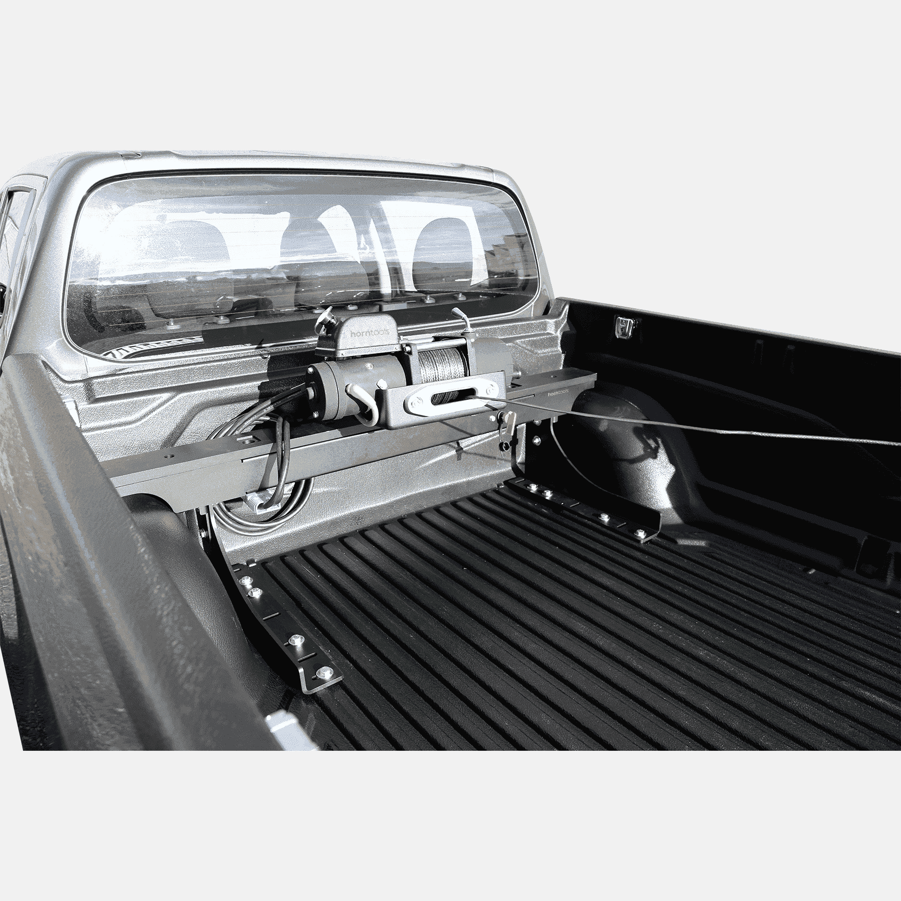 Heckwindenträger für Pickups mit Seilwinde und Kunststoffseil