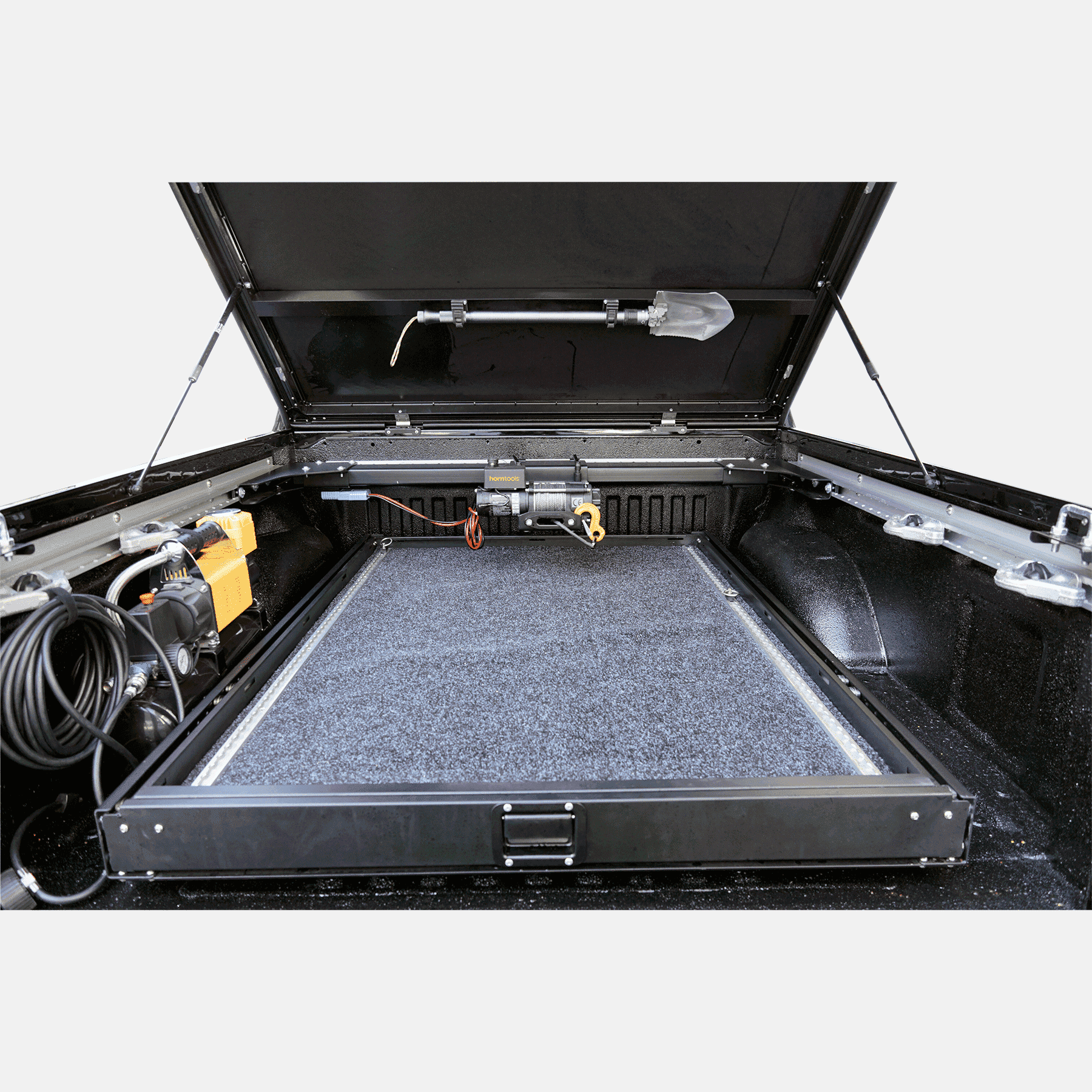 Heckwindensystem Pick-Up Between inkl. Seilwinde mit Kunststoffseil