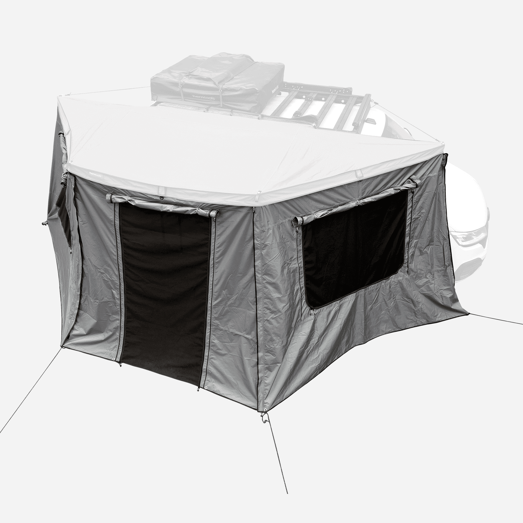tent luifel met zijwanden Seitenwände 180 Grad Markise Horizon Spannband 2 m * Kleur Farbe:Black/Dark Tan 2-Step Cabin Tent -